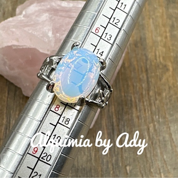 Blue Moonstone silver Victorian ring/Libra/cancer/Scorpio - Picture 3 of 6